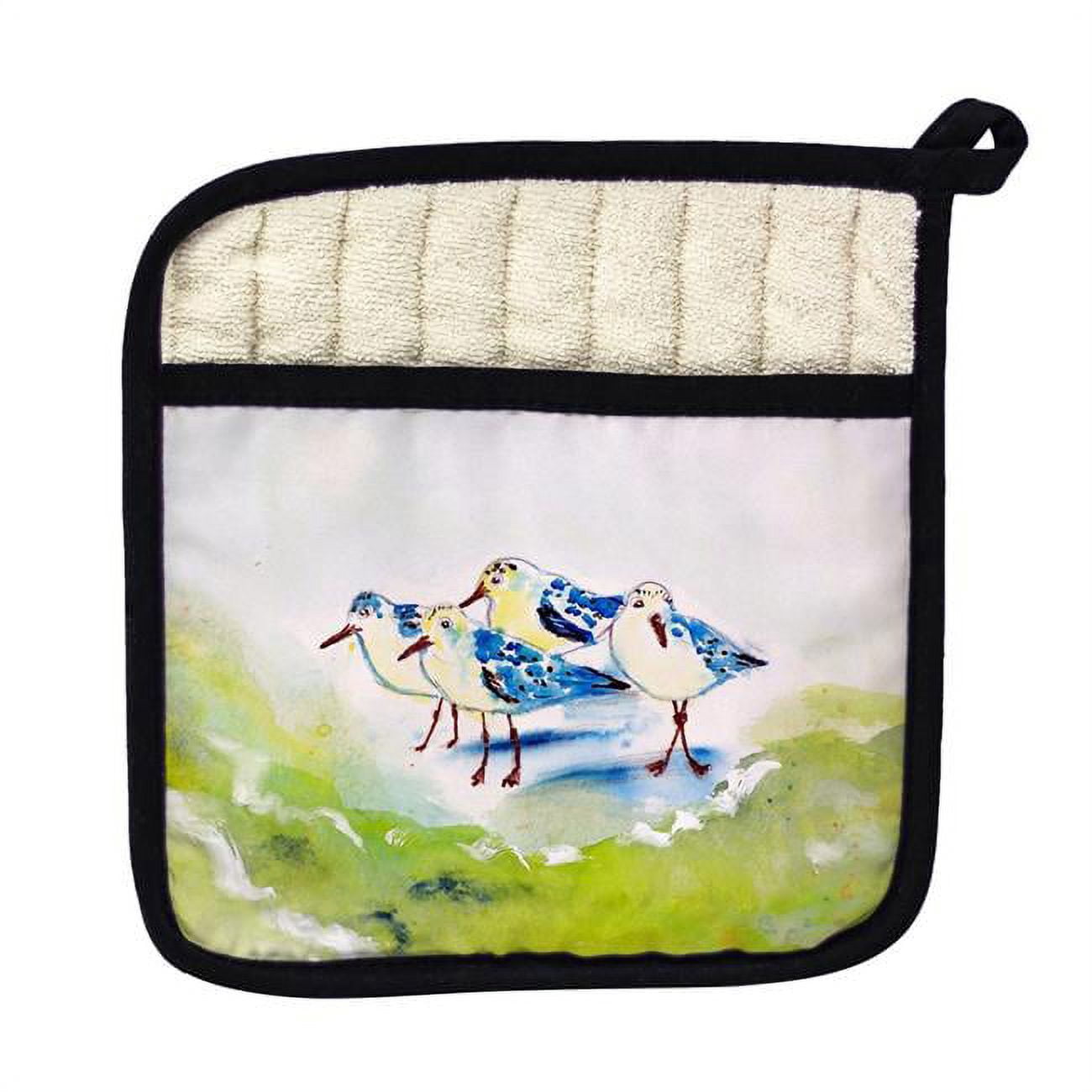 Picture of Betsy Drake PT956 Green Sanderlings Pot Holder