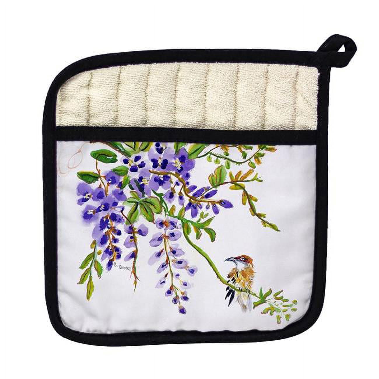 Picture of Betsy Drake PT959 Wisteria & Bird Pot Holder