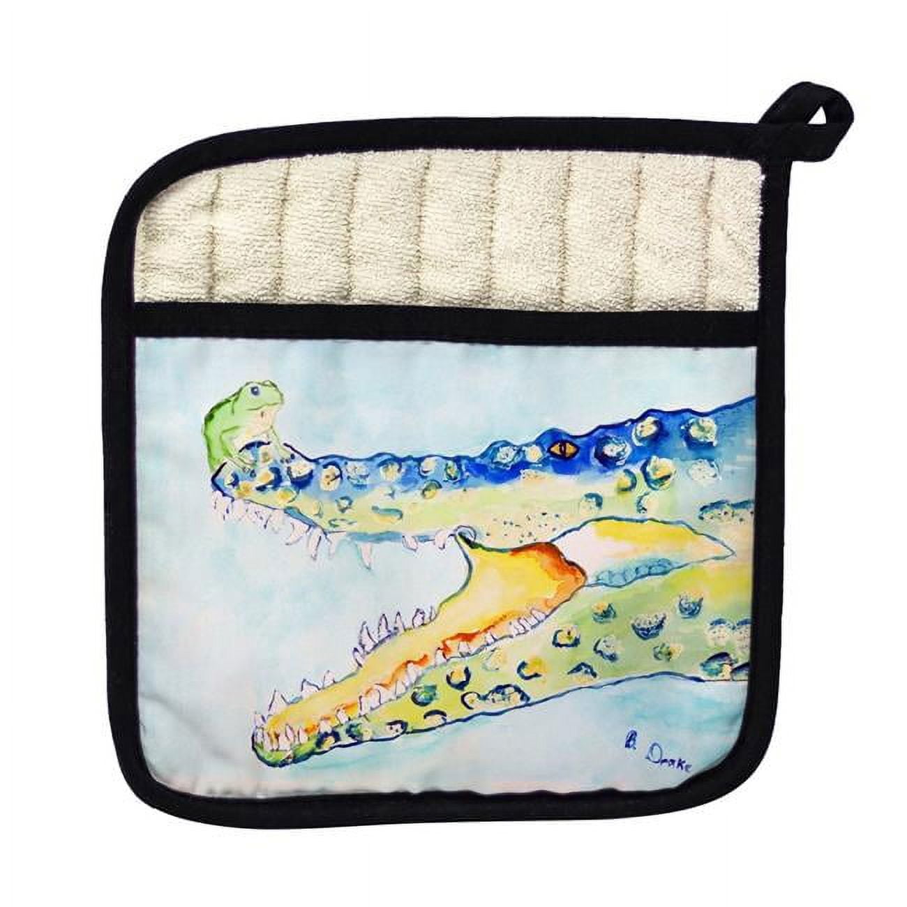 Picture of Betsy Drake PT1004 Crocodile & Frog Pot Holder