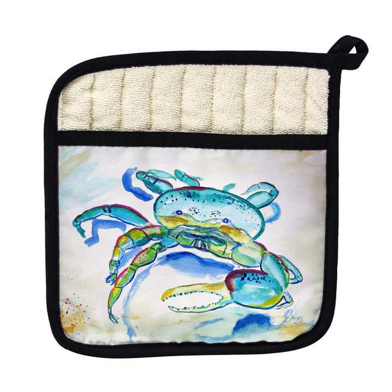 Picture of Betsy Drake PT1014 Blue Fiddler Crab Pot Holder