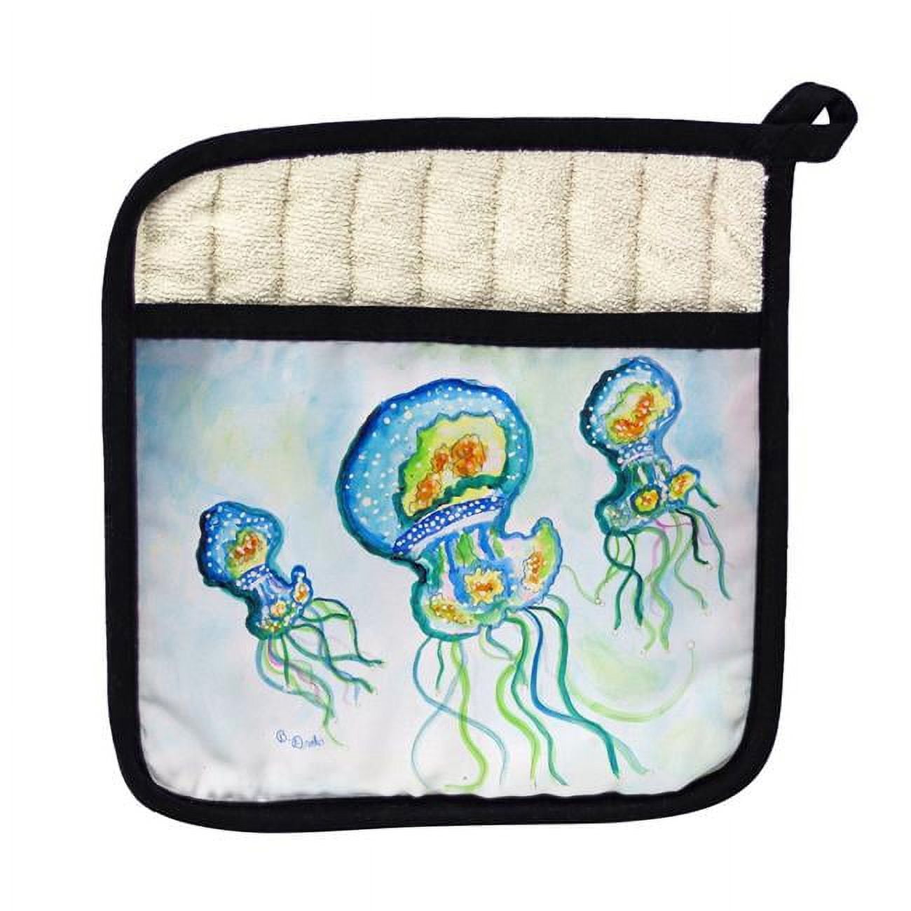 Picture of Betsy Drake PT1039 Three Jellyfish Pot Holder