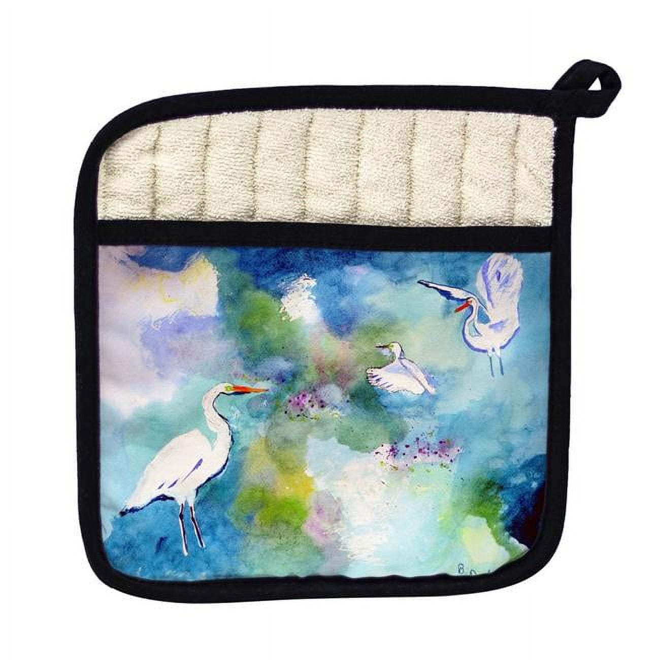 Picture of Betsy Drake PT1047 Three Egrets Pot Holder