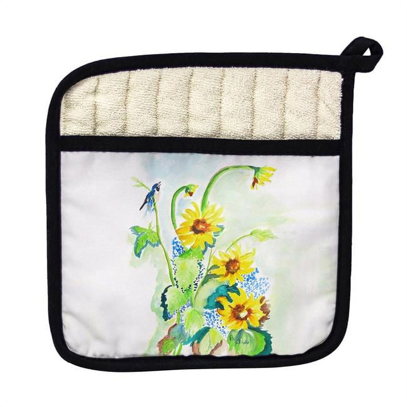 Picture of Betsy Drake PT1049 Sunflower & Bird Pot Holder