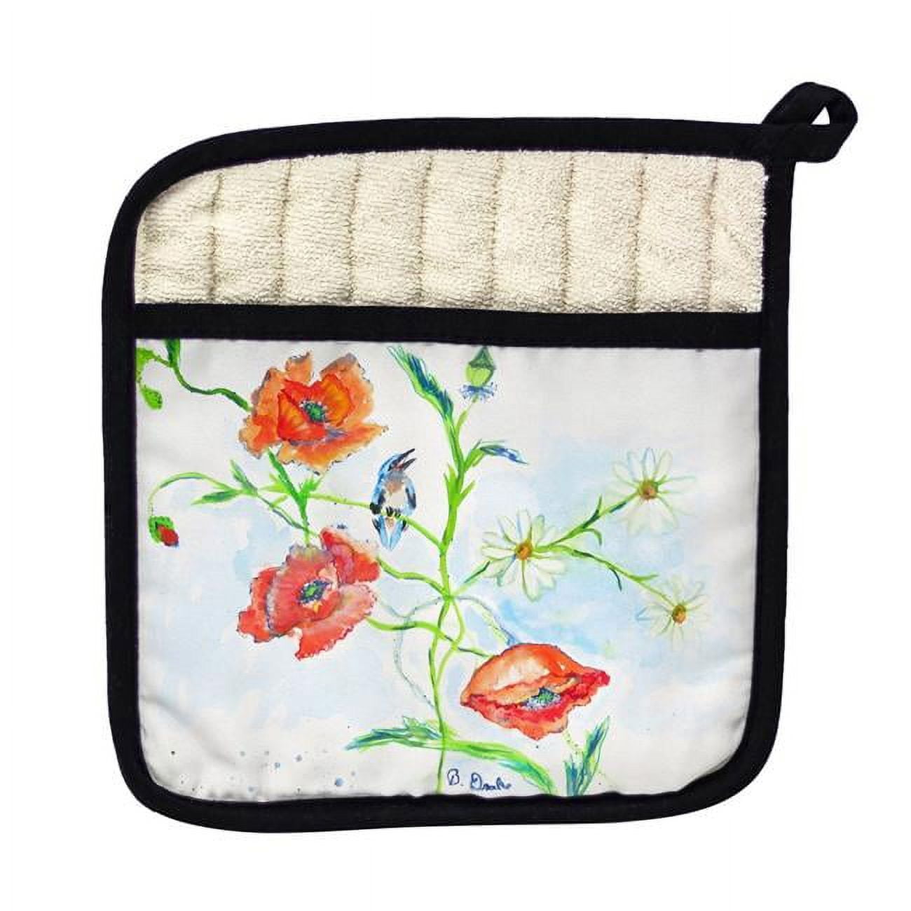 Picture of Betsy Drake PT1051 Poppies & Daisies Pot Holder
