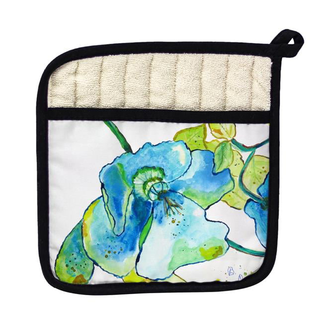 Picture of Betsy Drake PT1115 Blue Hibiscus Pot Holder