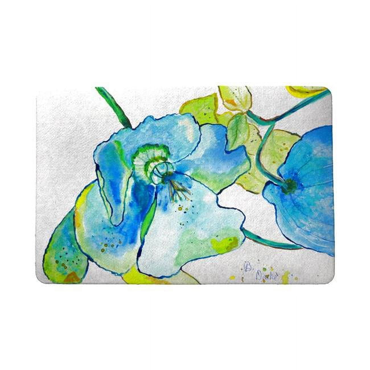 18 x 26 in. Blue Hibiscus Door Mat