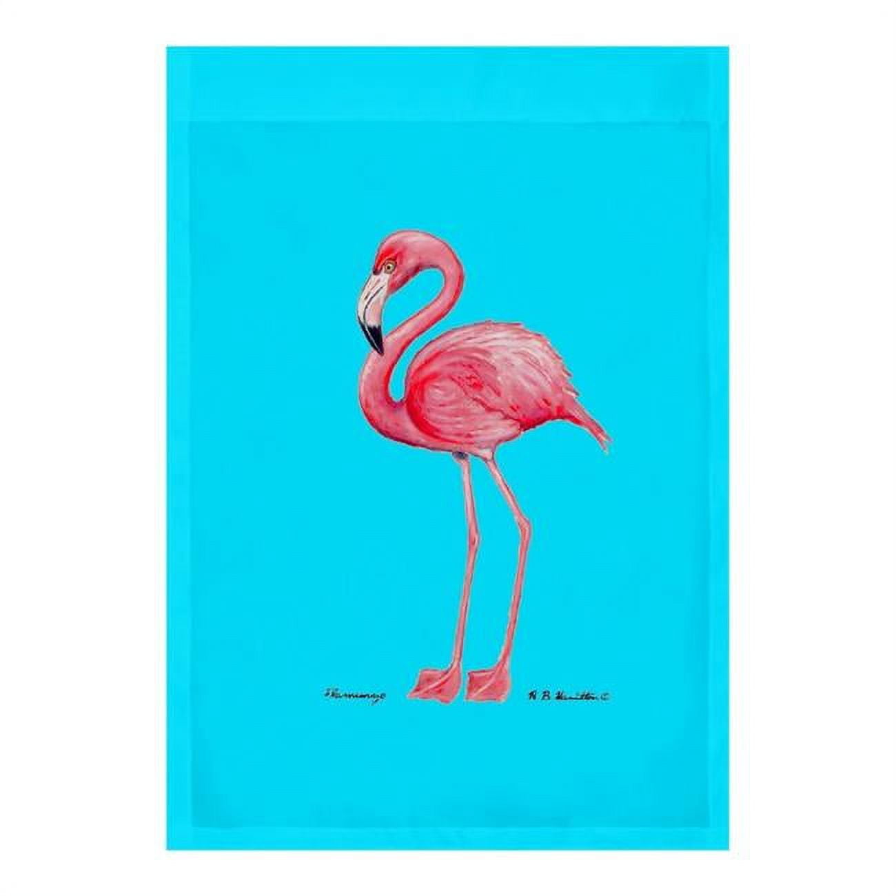 12.5 x 18 in. Flamingo on Teal Flag