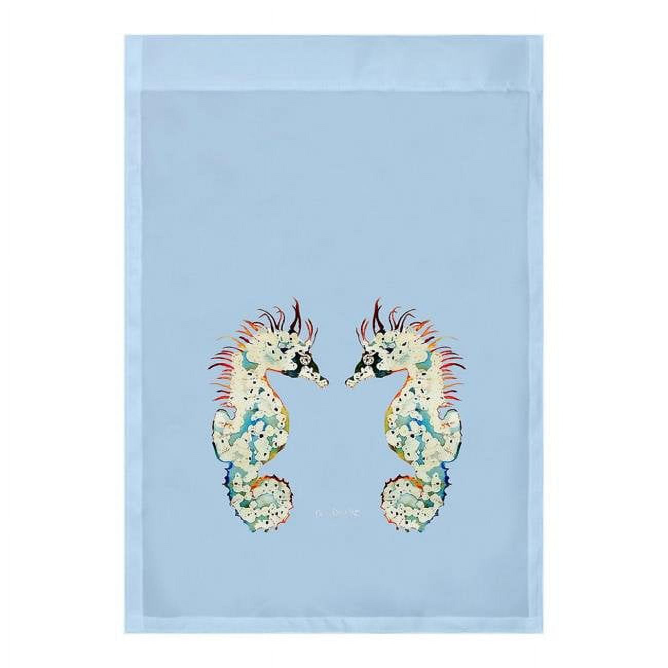 FL388B 12.5 x 18 in. Betsys Seahorses on Light Blue Flag