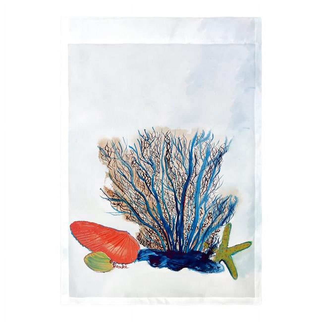 12.5 x 18 in. Coral & Shells Flag