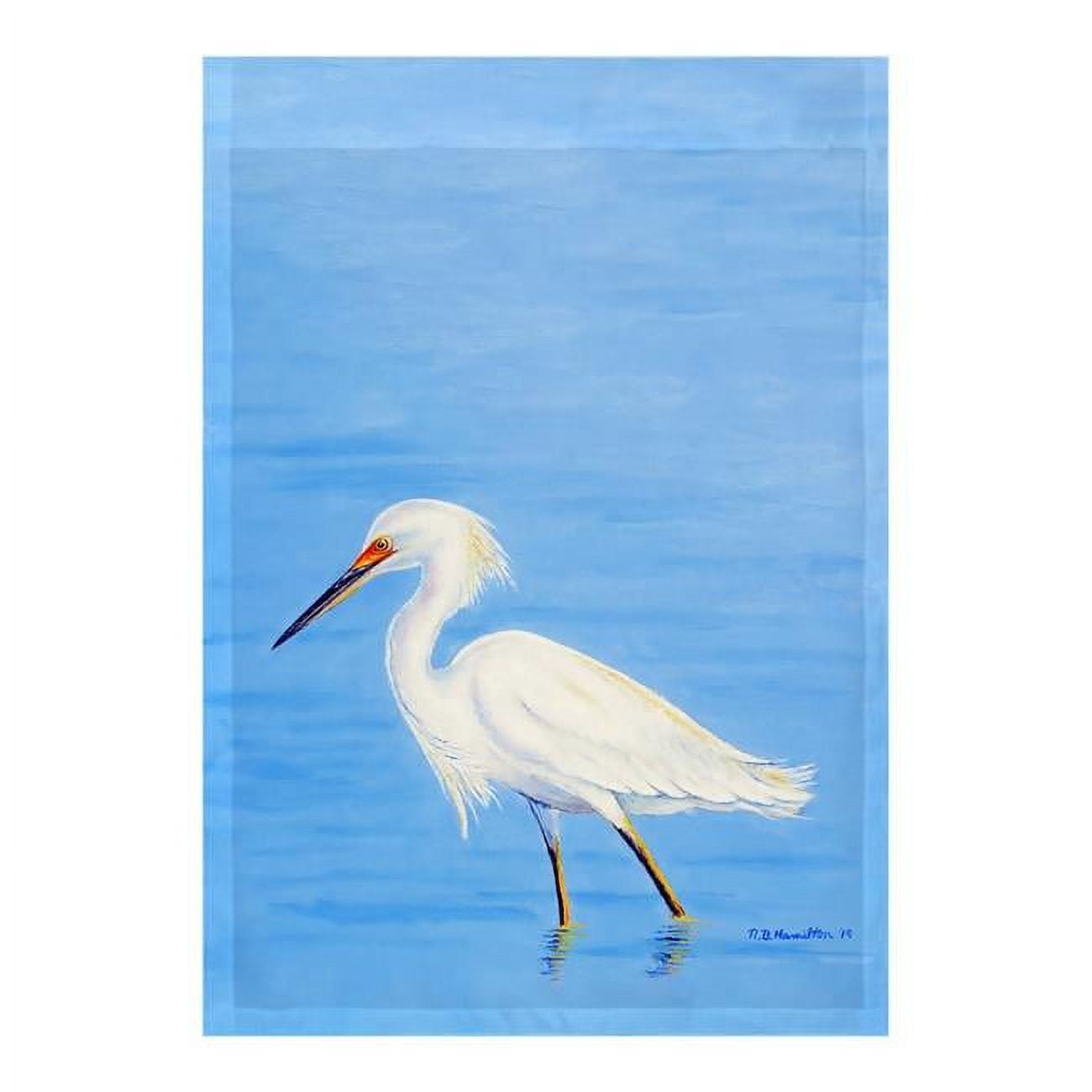 FL1087 12.5 x 18 in. Stalking Snowy Egret Flag