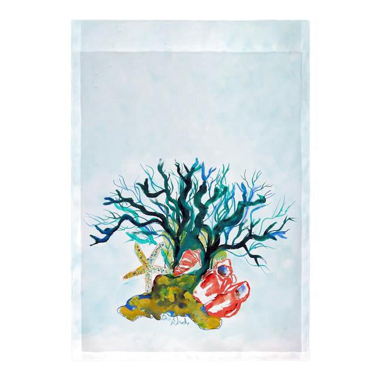 12.5 x 18 in. Starfish, Coral, Shells Flag