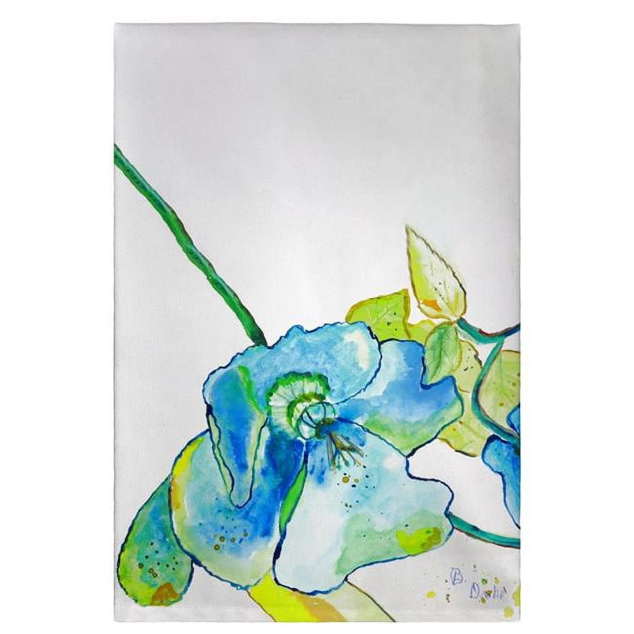 Picture of Betsy Drake GT1115 Blue Hibiscus Guest Towel