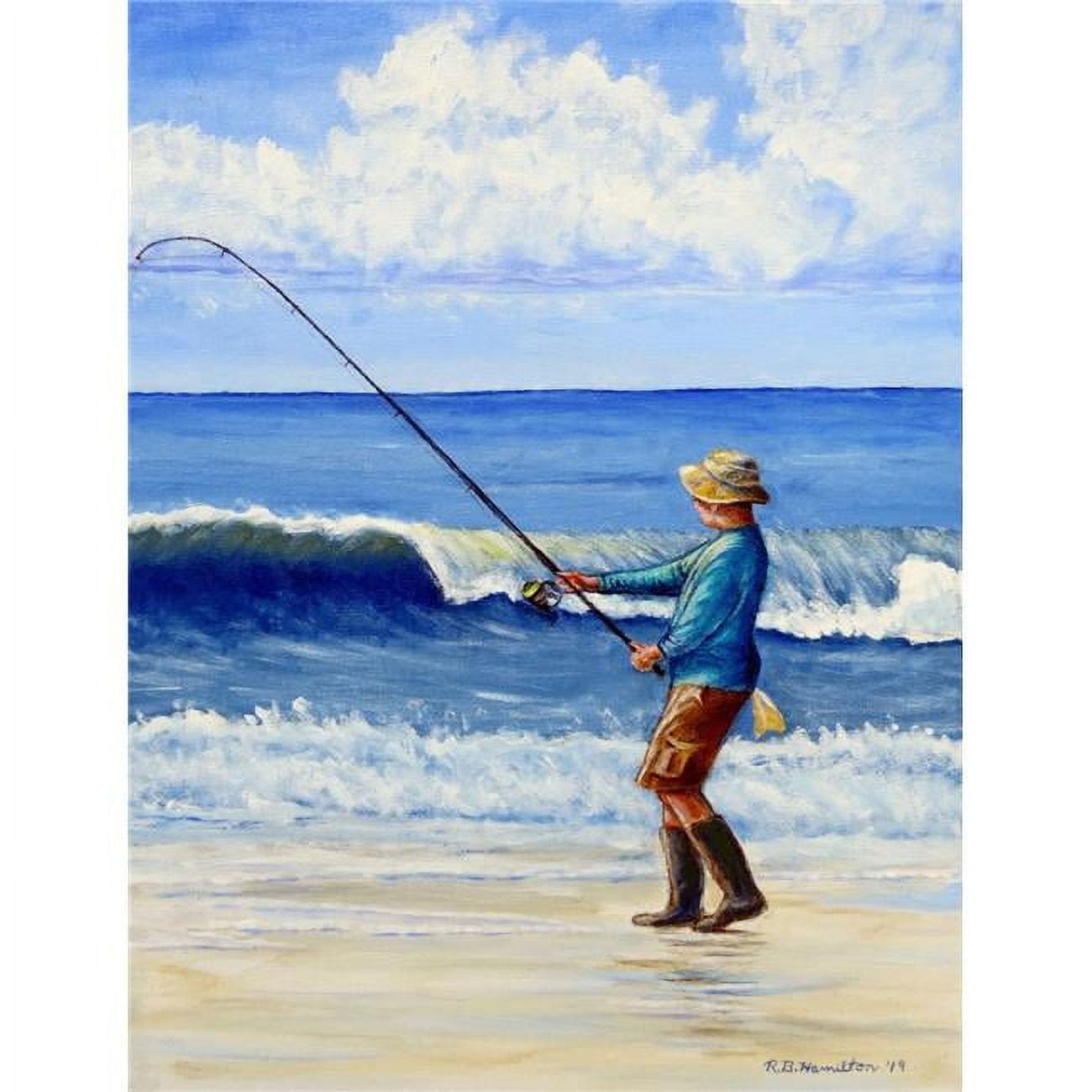 Picture of Betsy Drake KT1117 Surf Fishing Kitchen Towel