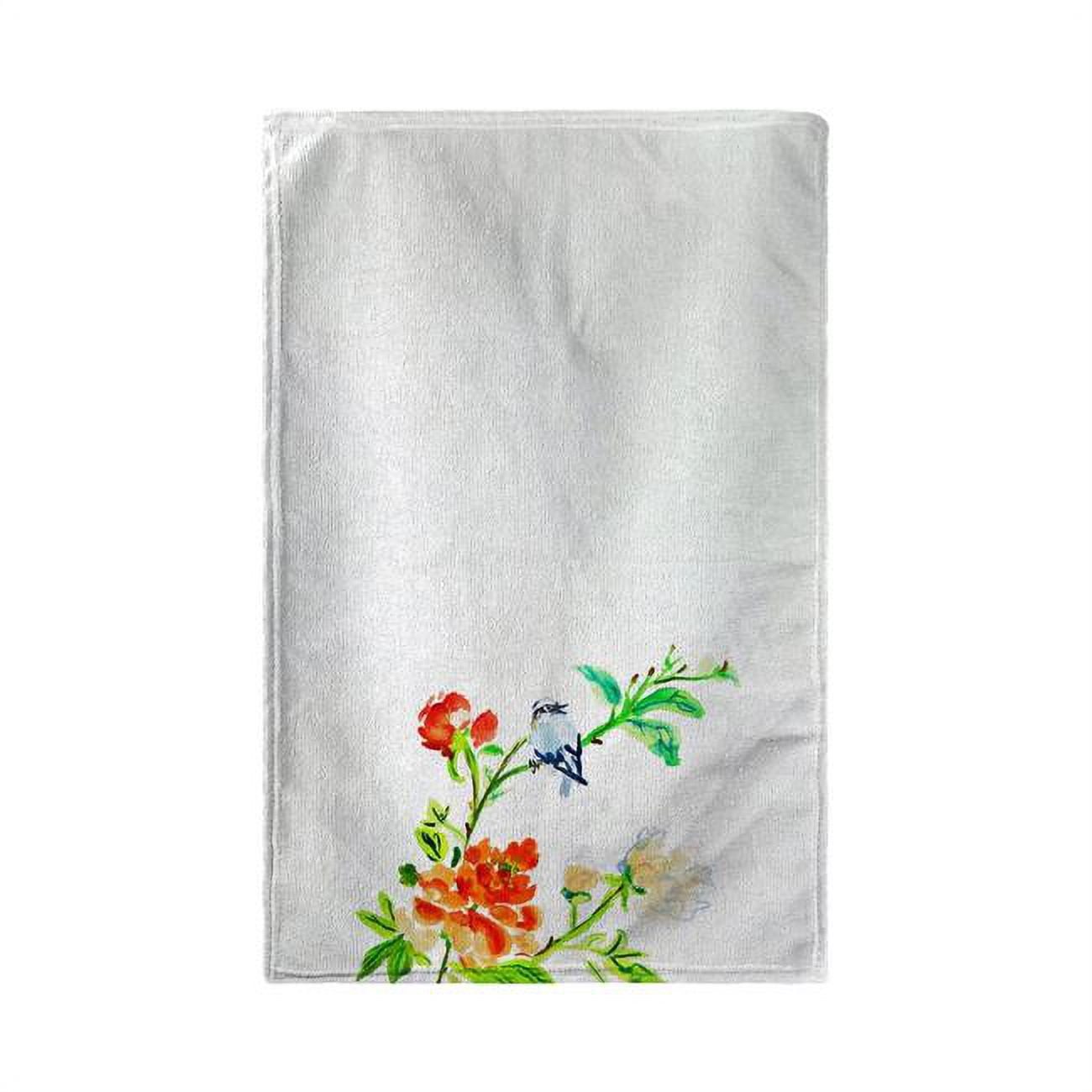 Picture of Betsy Drake KT1103 Blue Bird & Flowers Kitchen Towel