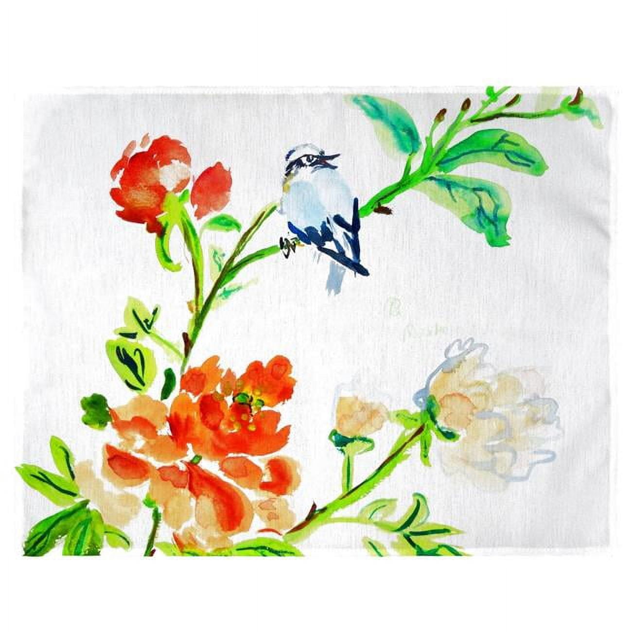 Picture of Betsy Drake PM1103 Blue Bird & Flowers Place Mat - Set of 4