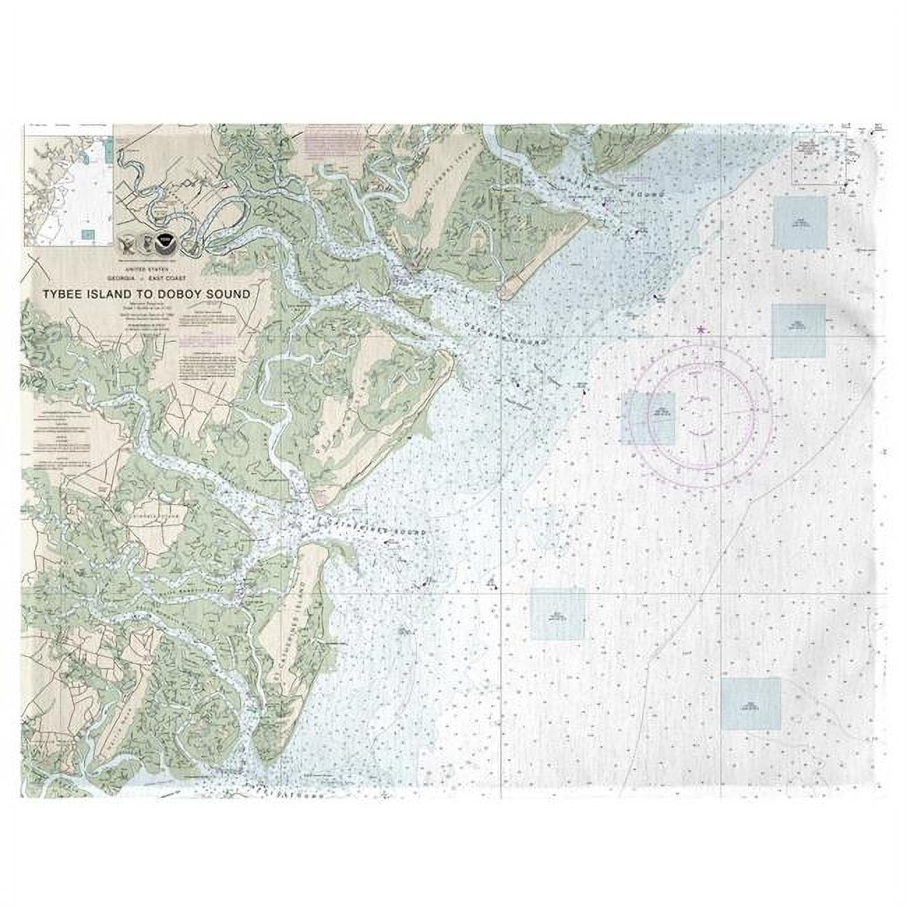 Picture of Betsy Drake PM11509 Tybee Island to Doboy Sound, GA Nautical Map Place Mat - Set of 4
