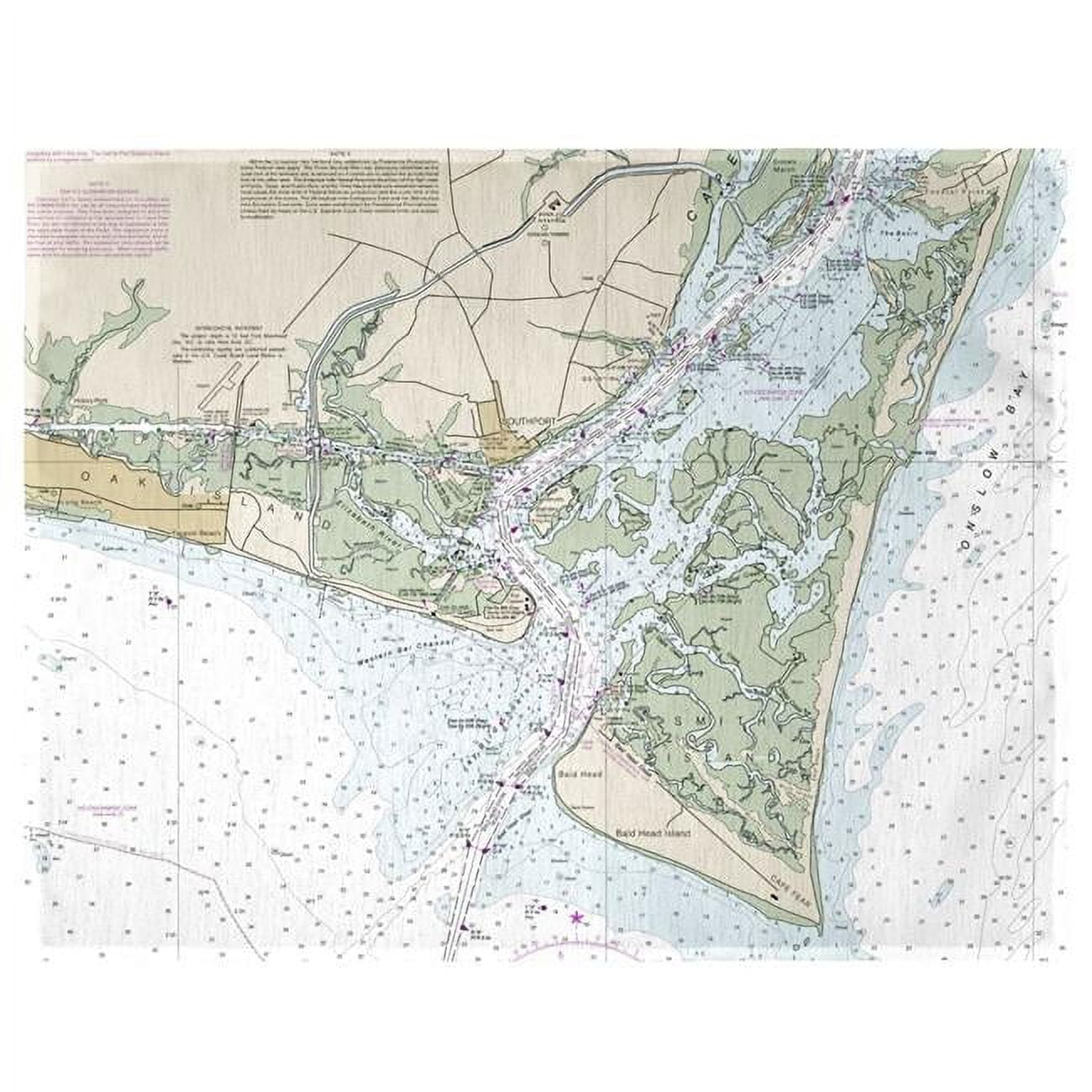 Picture of Betsy Drake PM11537B Baldhead Island, NC Nautical Map Place Mat - Set of 4