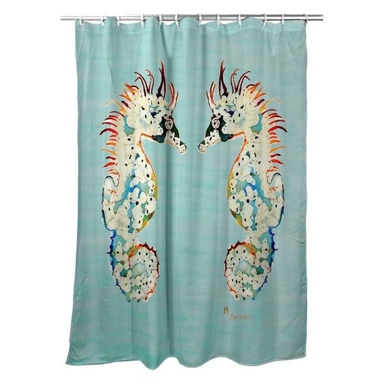 Aqua Betsys Seahorses Shower Curtain
