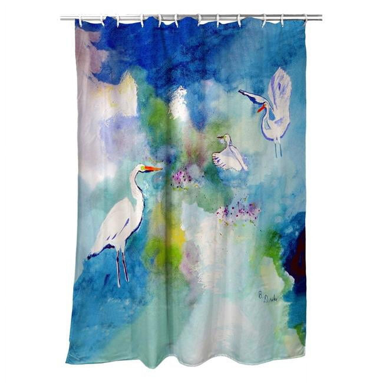 Picture of Betsy Drake SH1047 Three Egrets Shower Curtain
