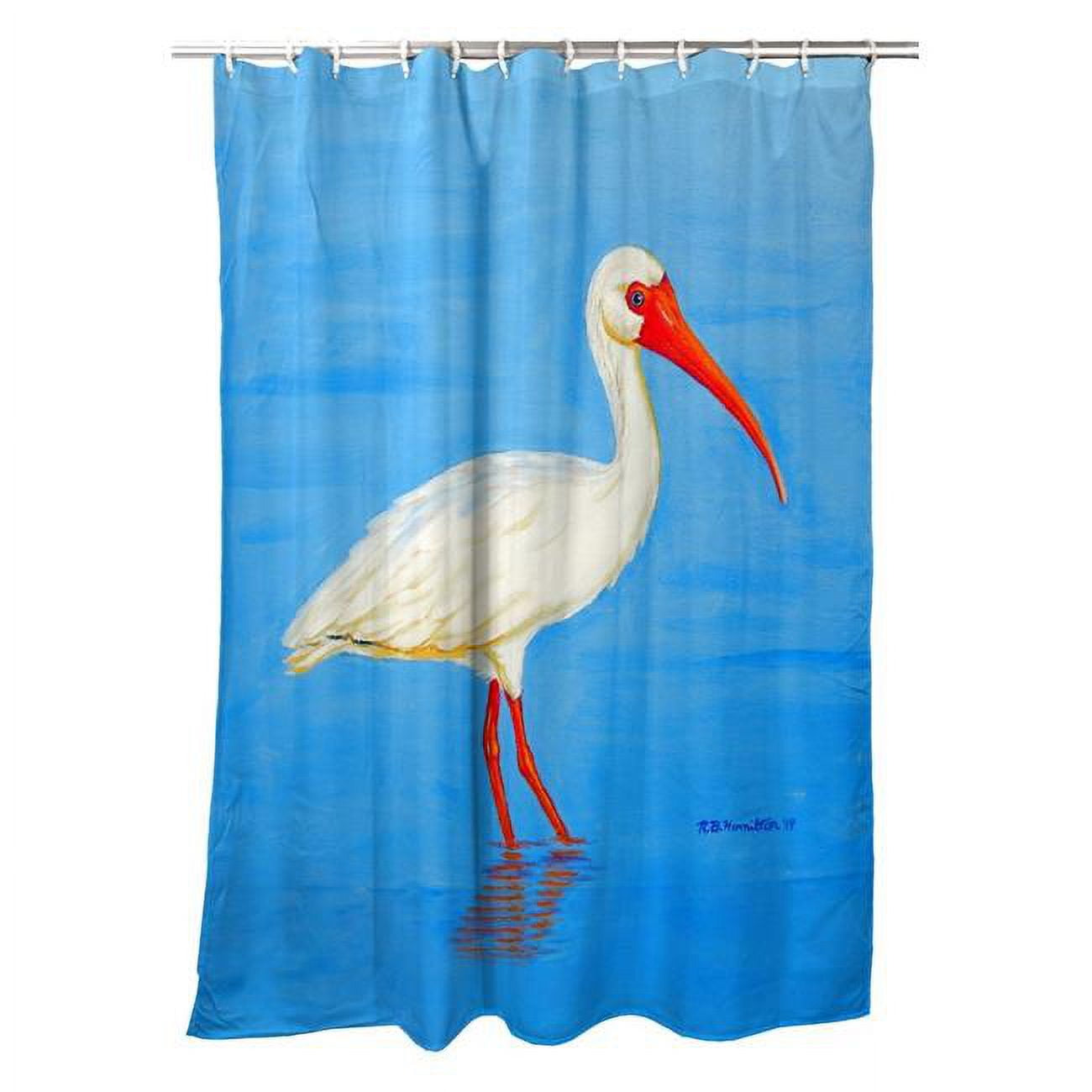 Posing White Ibis Shower Curtain
