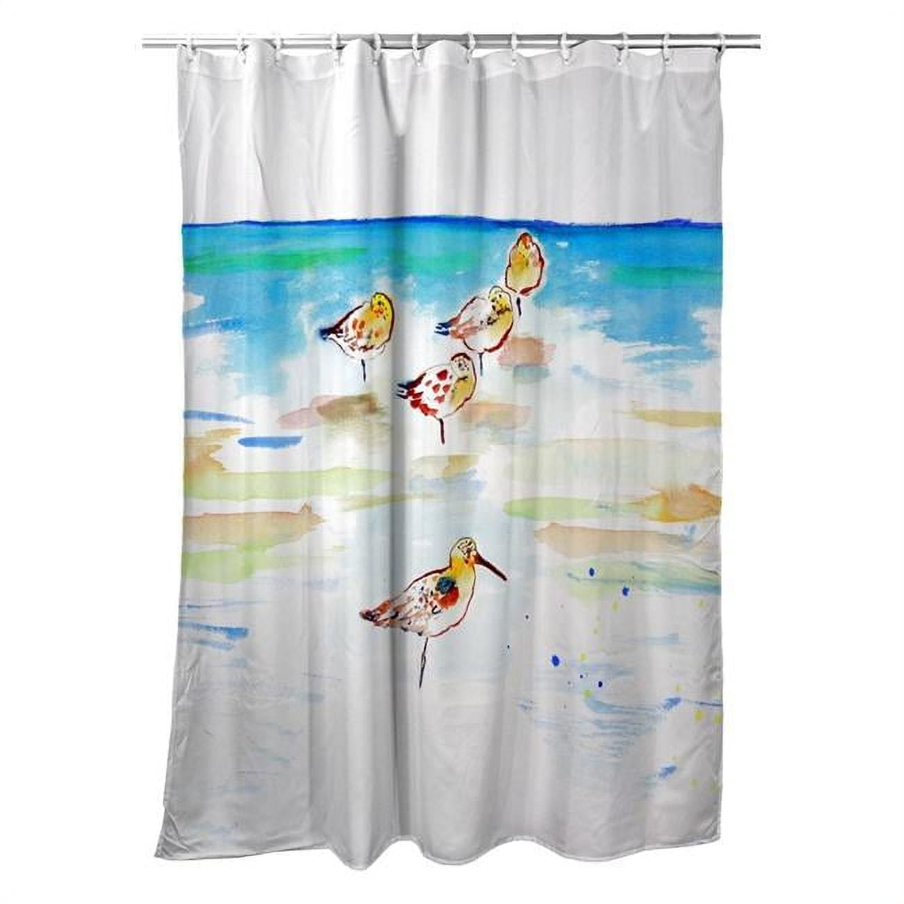 Picture of Betsy Drake SH1090 Five Sanderlings Shower Curtain