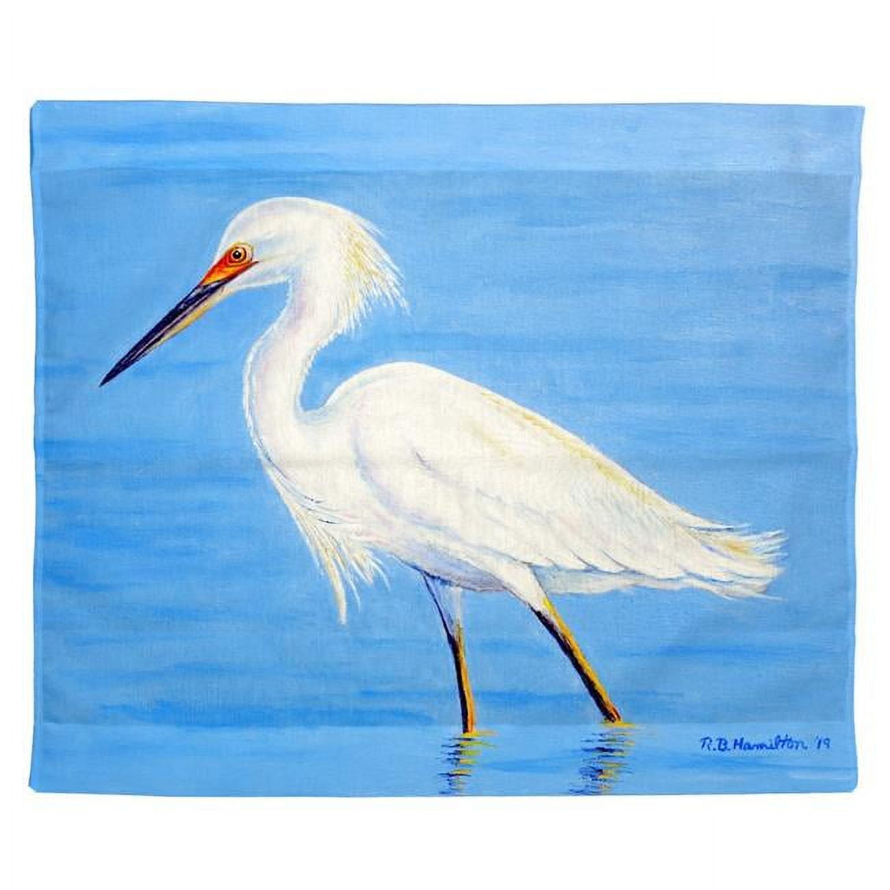 24 x 30 in. Stalking Snowy Egret Outdoor Wall Hanging
