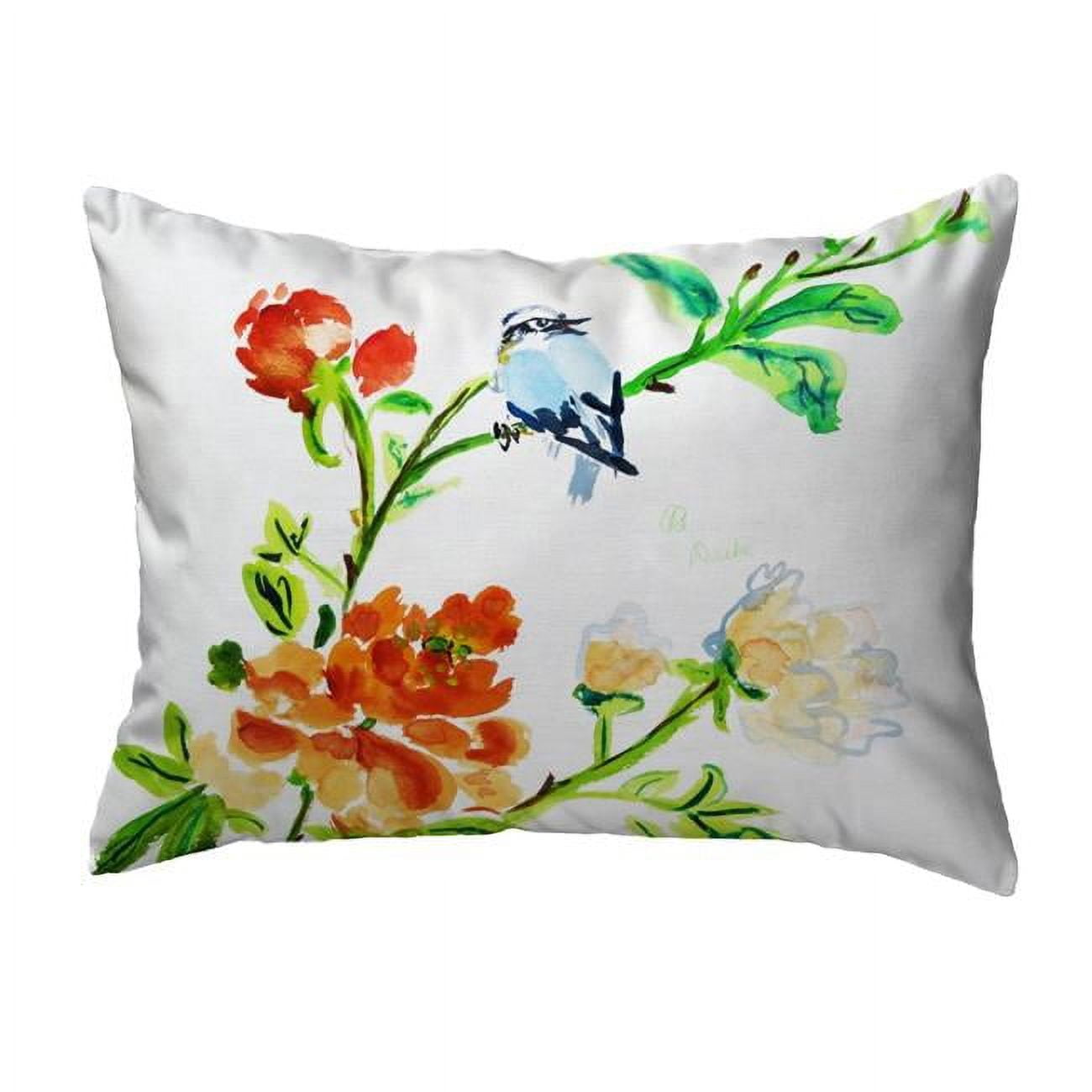 16 x 20 in. Blue Bird & Flowers No Cord Pillow