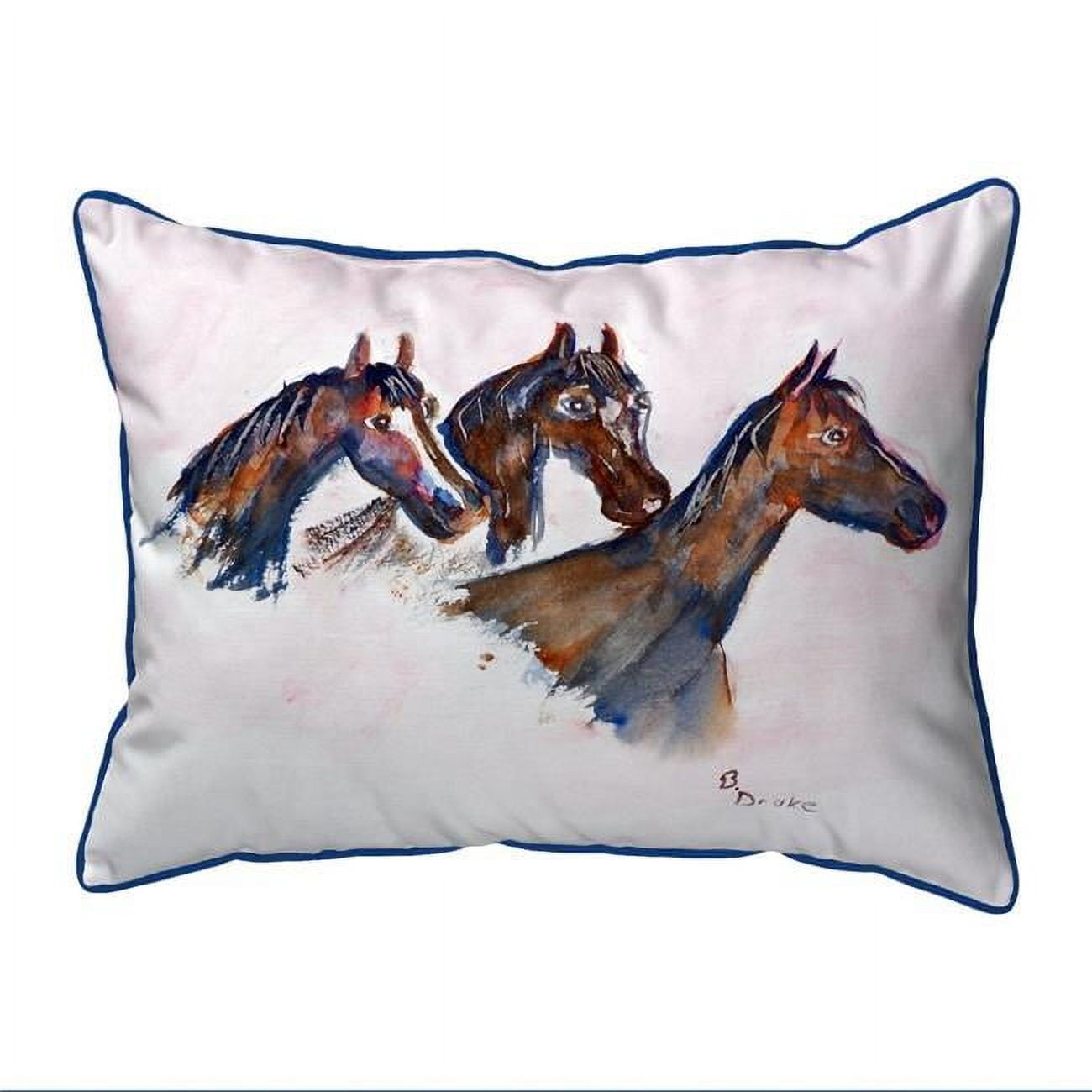 11 x 14 in. Three Horses Small Indoor & Outdoor Pillow