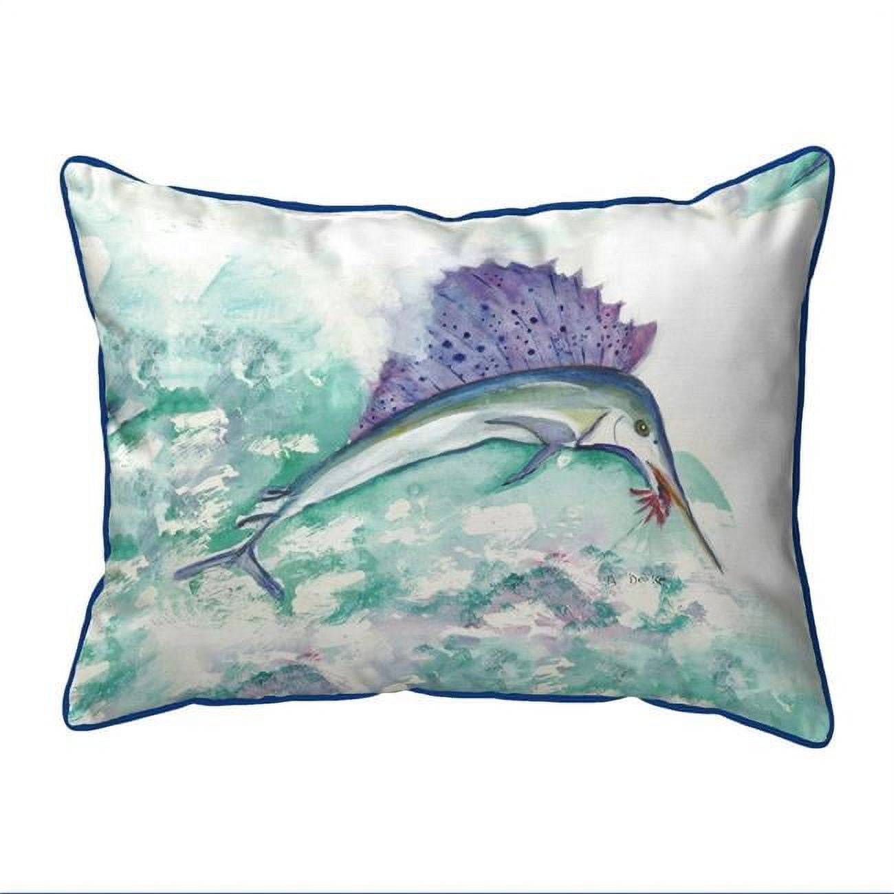 11 x 14 in. Betsys Sailfish Small Indoor & Outdoor Pillow