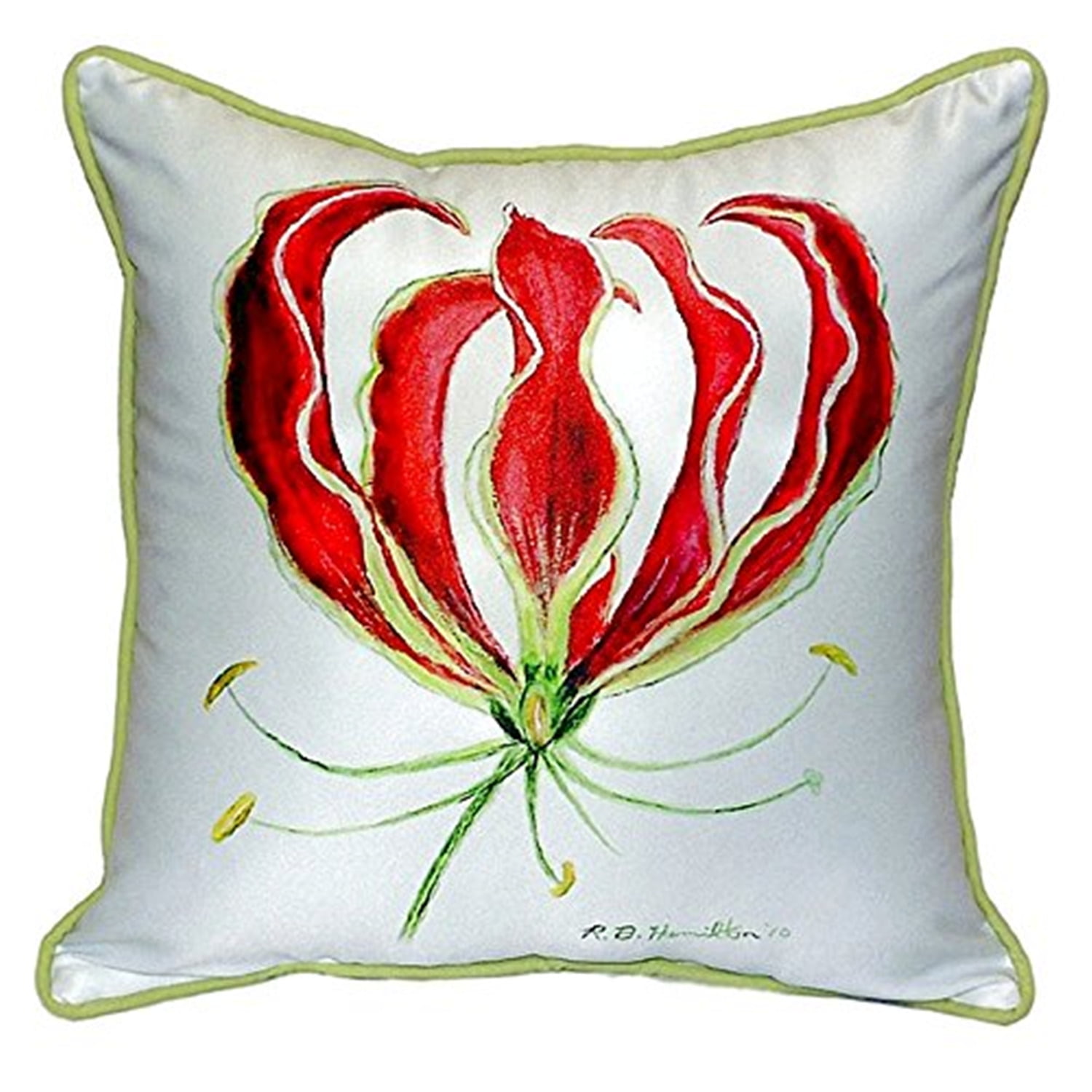 12 x 12 in. Red Lily Small Indoor & Outdoor Pillow