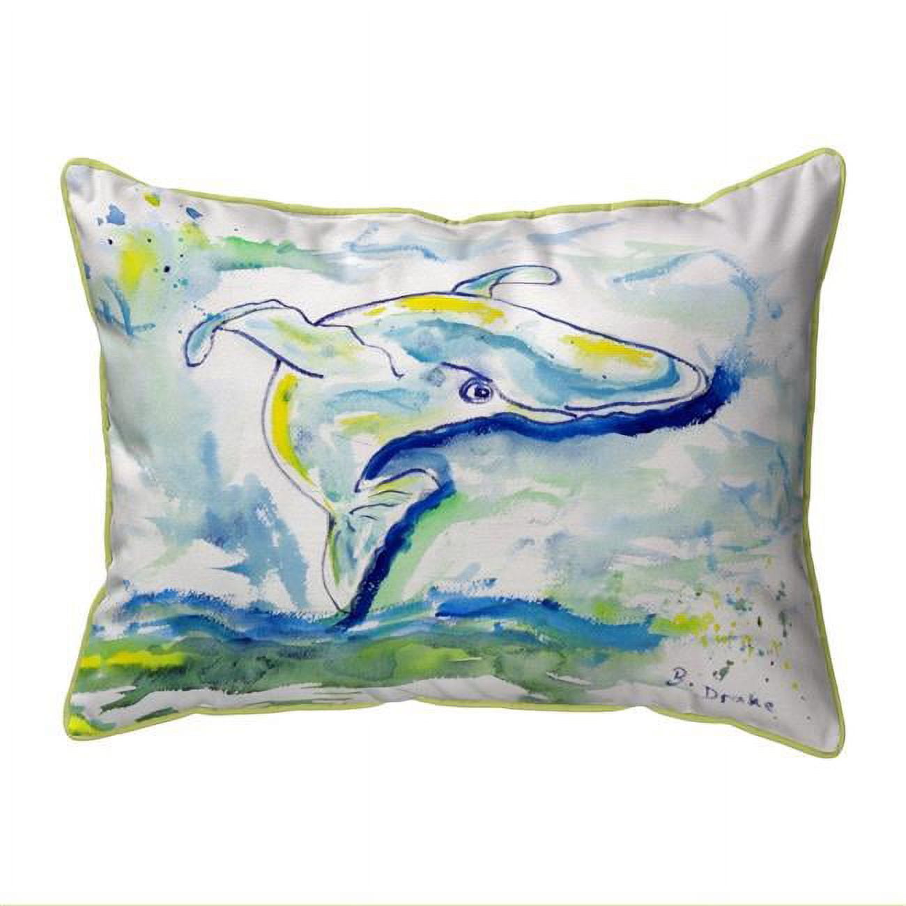 11 x 14 in. Blue Whale Small Indoor & Outdoor Pillow