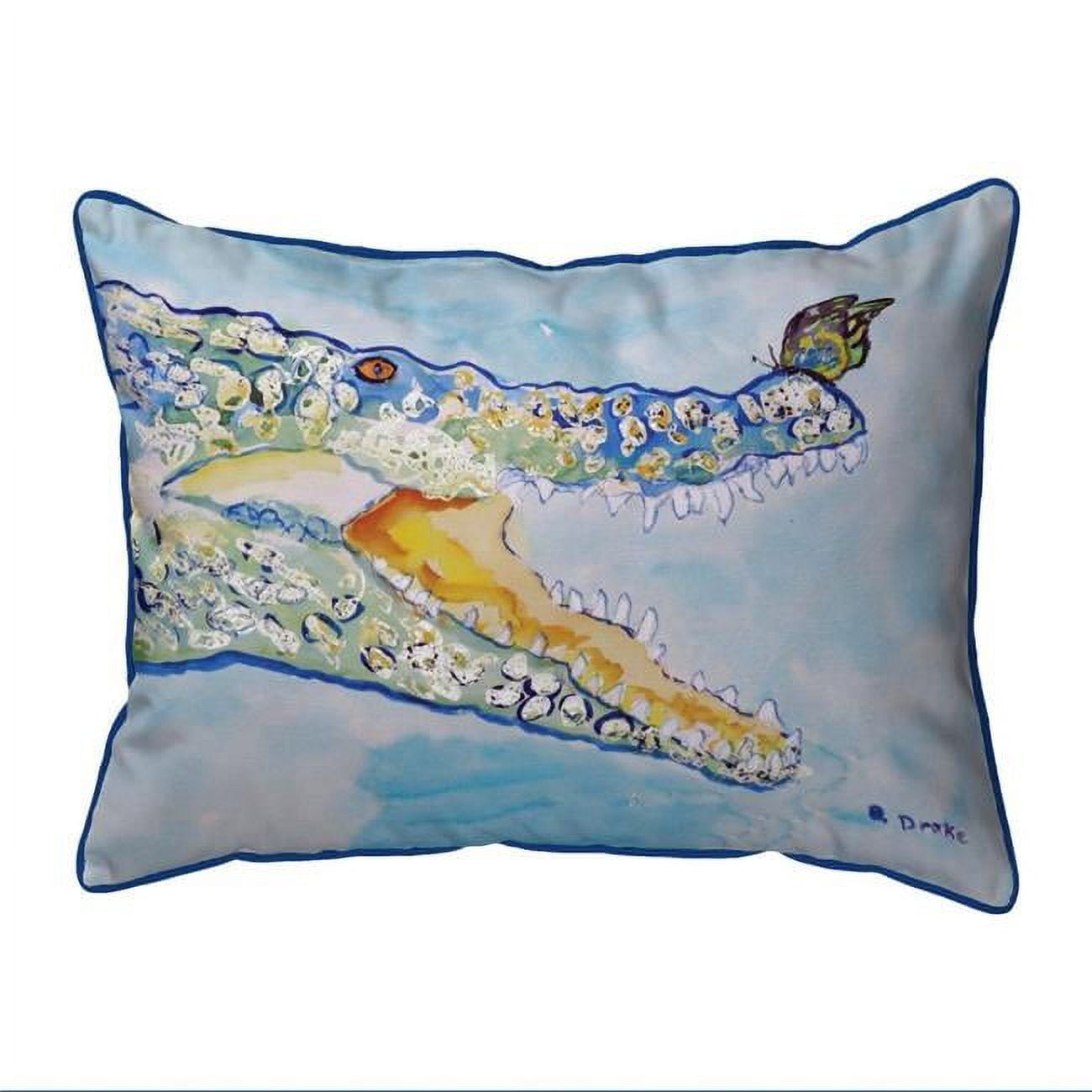 11 x 14 in. Croc & Butterfly Small Indoor & Outdoor Pillow