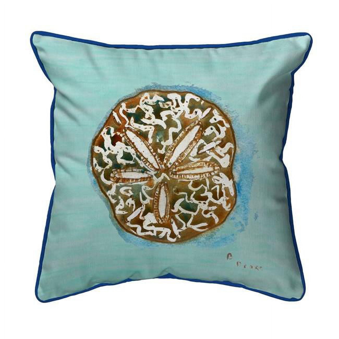 12 x 12 in. Sand Dollar Teal Small Indoor & Outdoor Pillow