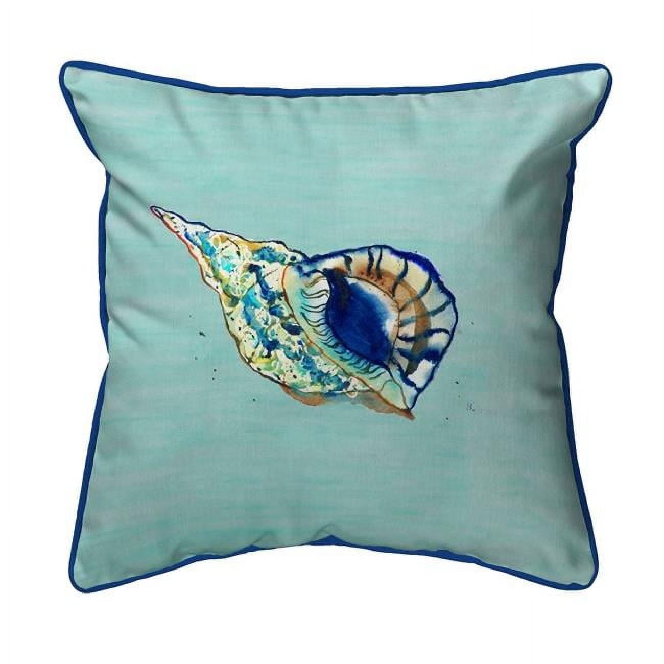 12 x 12 in. Betsys Shell Teal Small Indoor & Outdoor Pillow