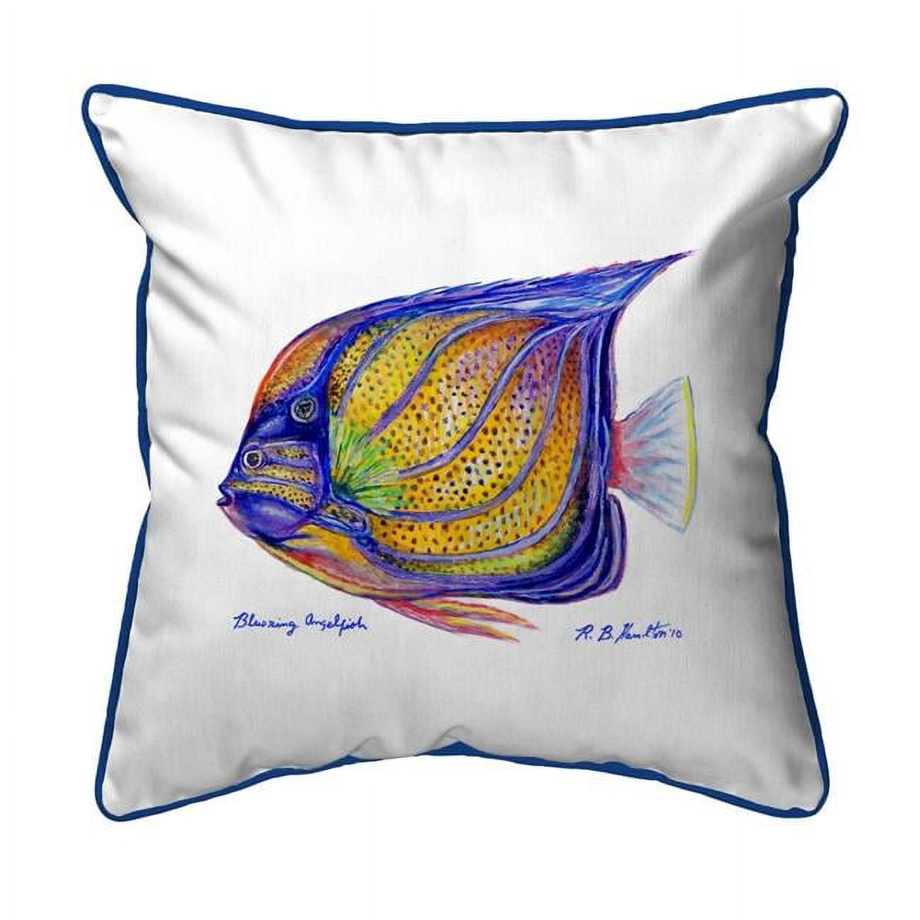 12 x 12 in. Blue Ring Angelfish Small Indoor & Outdoor Pillow