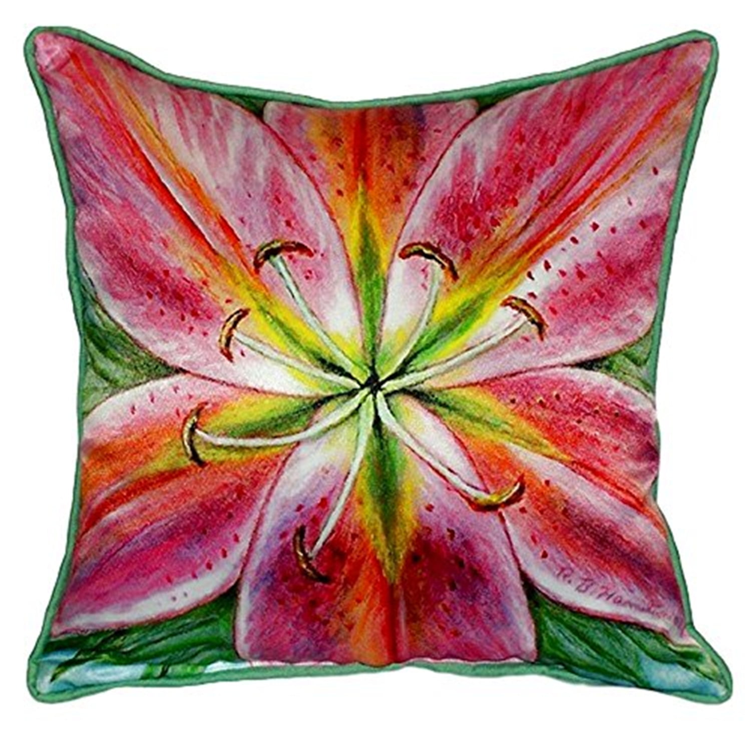 12 x 12 in. Pink Lily Small Indoor & Outdoor Pillow