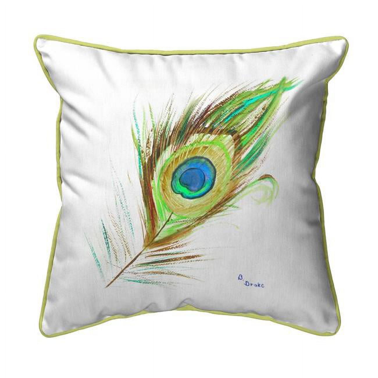 12 x 12 in. Peacock Feather Small Indoor & Outdoor Pillow