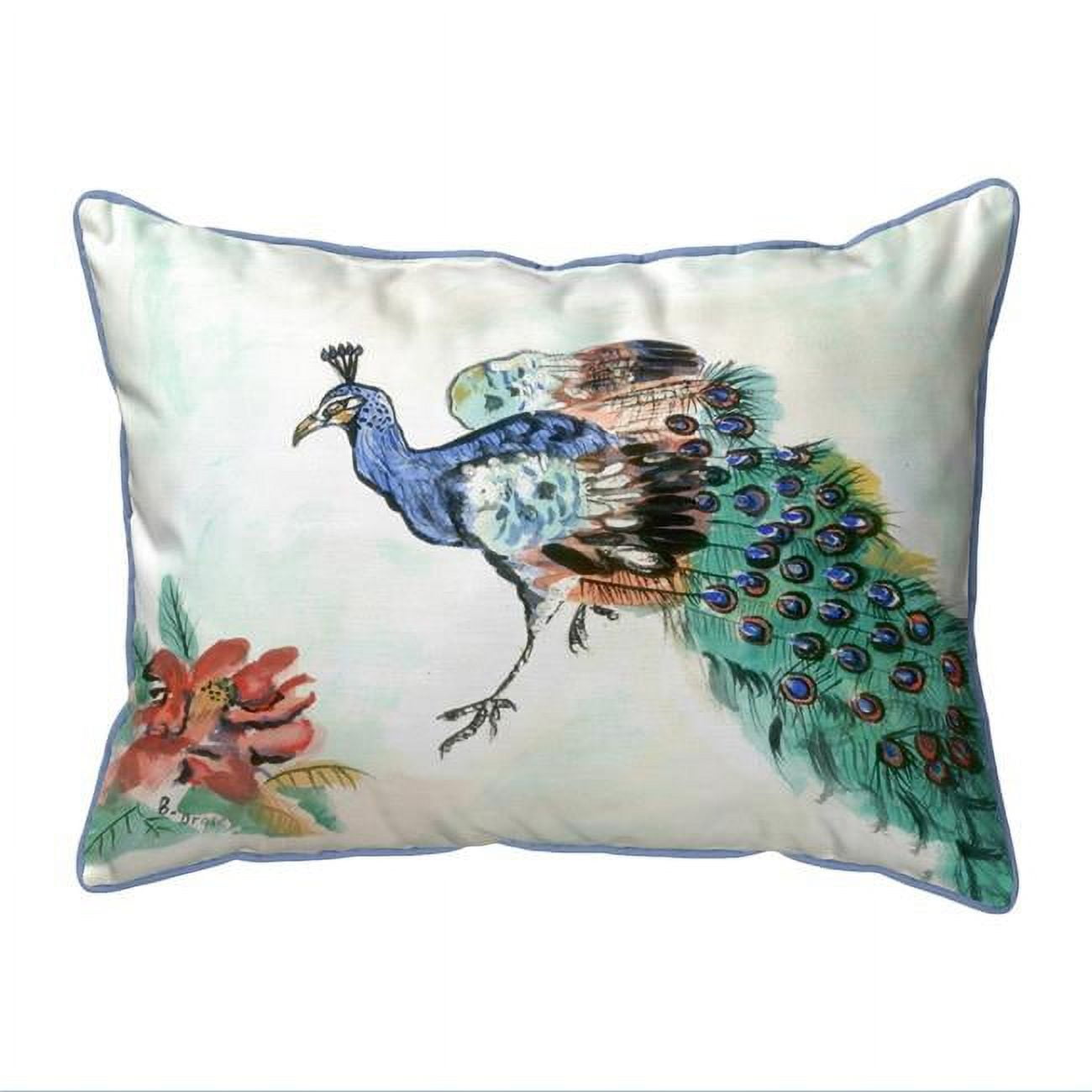 11 x 14 in. Betsys Peacock Small Indoor & Outdoor Pillow