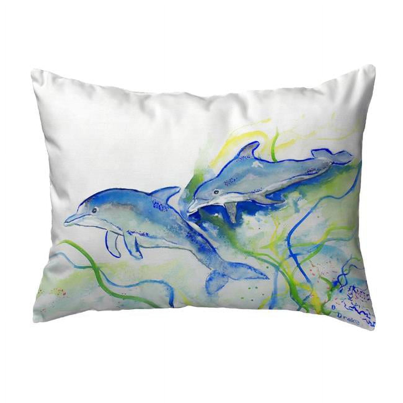 11 x 14 in. Betsys Dolphins Small No-Cord Pillow