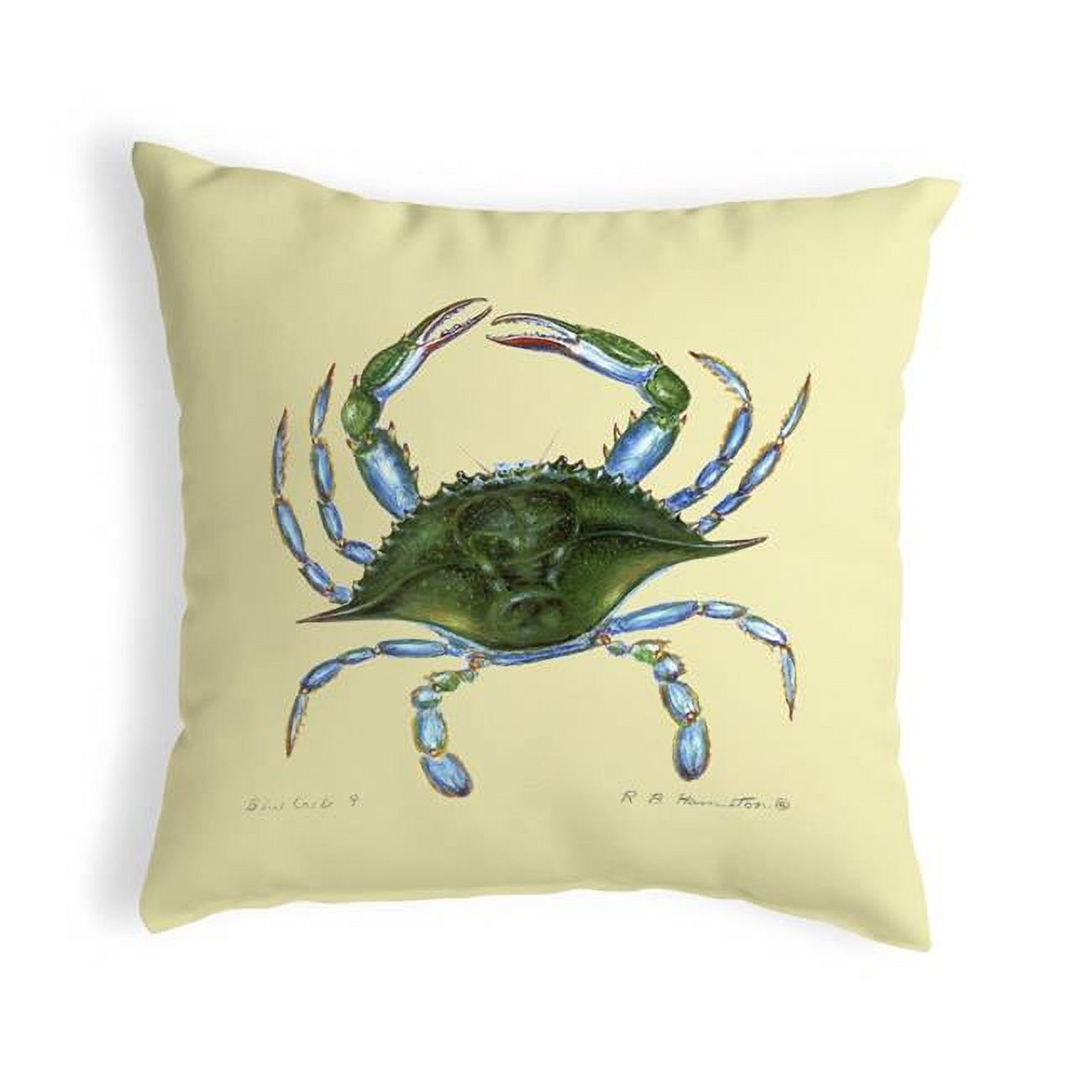 12 x 12 in. Blue Crab - Female Small No-Cord Pillow