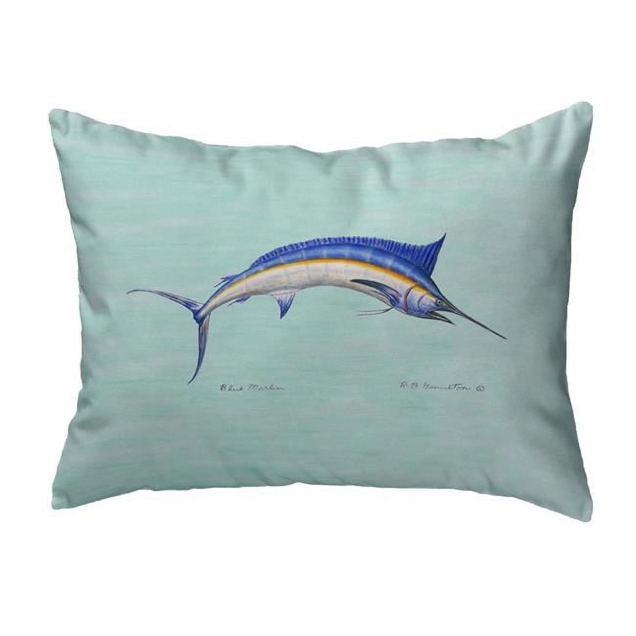 11 x 14 in. Blue Marlin Teal Small No-Cord Pillow