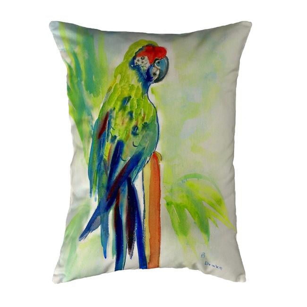 11 x 14 in. Green Parrot Small No-Cord Pillow