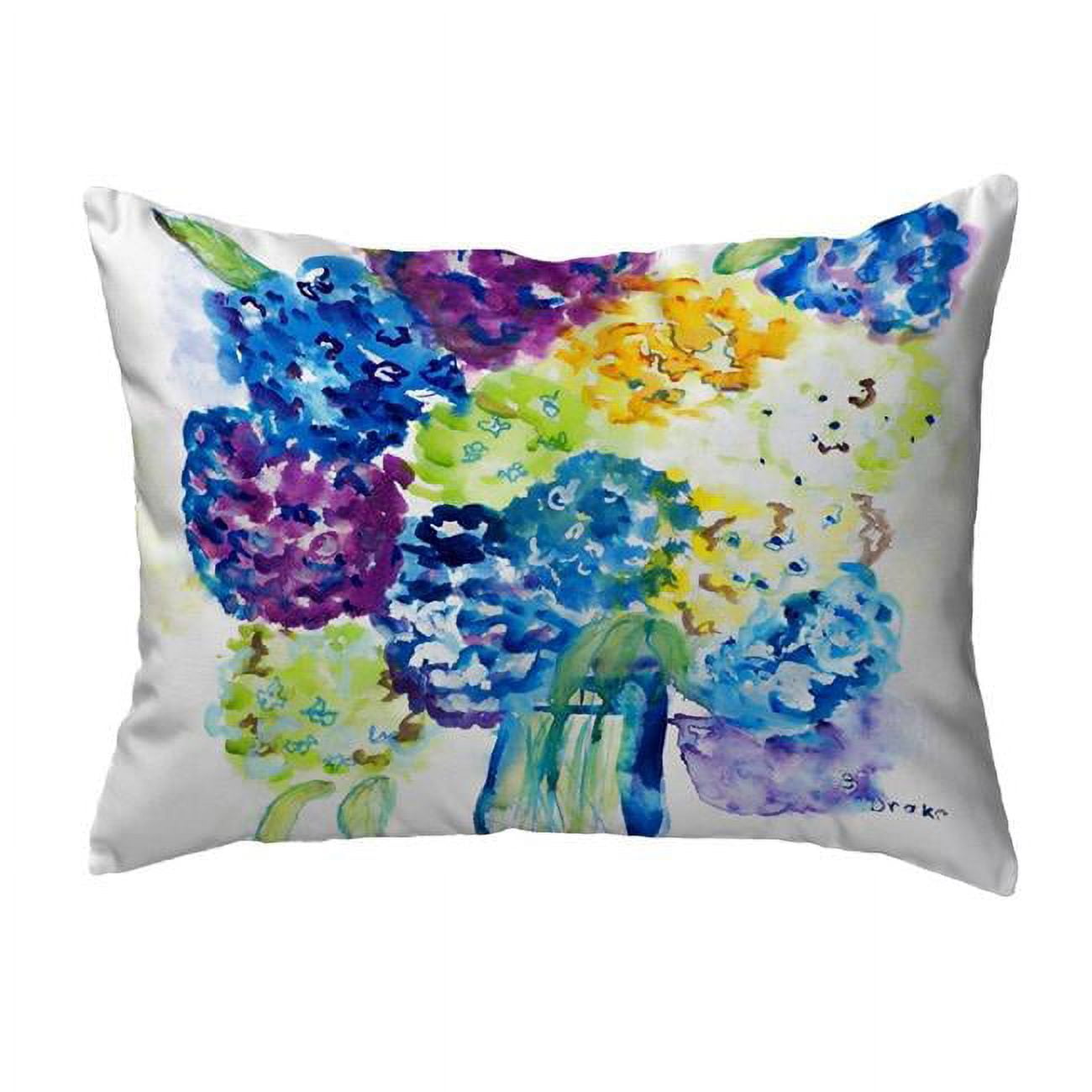11 x 14 in. Betsys Hydrangea Small No-Cord Pillow