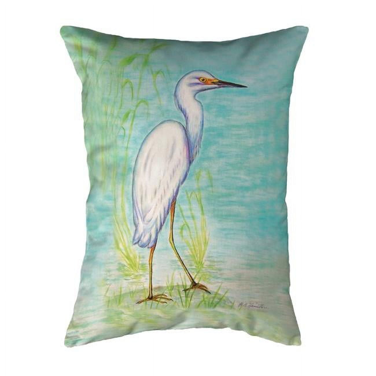 11 x 14 in. Snowy Egret Small No-Cord Pillow