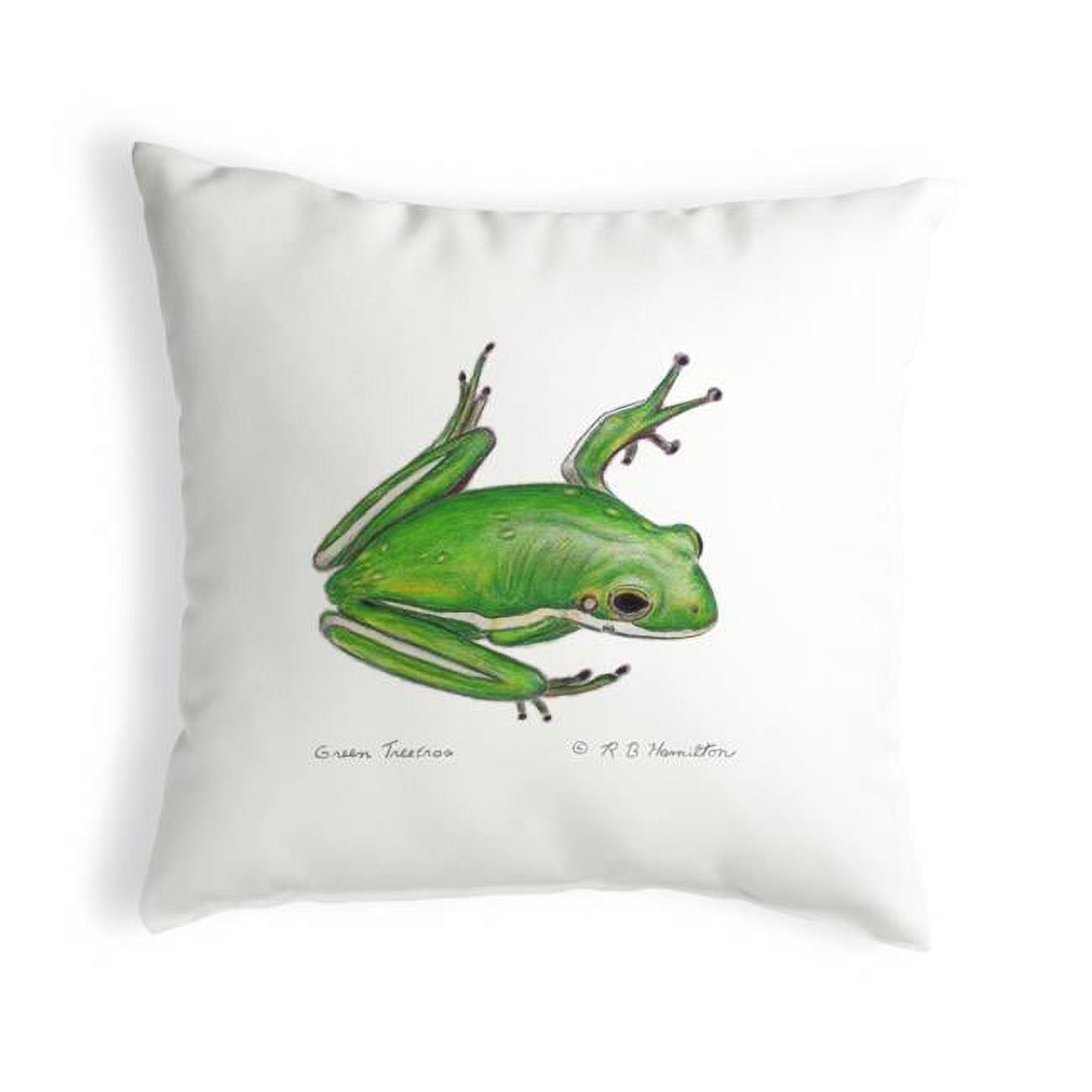 12 x 12 in. Green Treefrog Small No-Cord Pillow