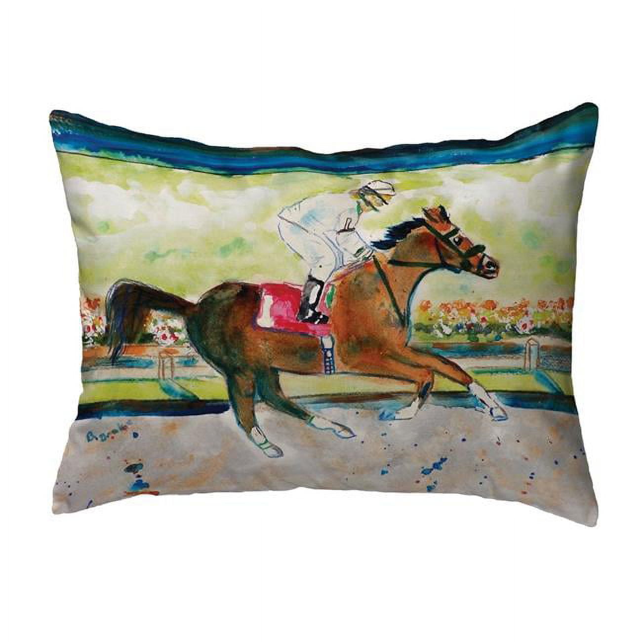 11 x 14 in. Racing Horse Small No-Cord Pillow