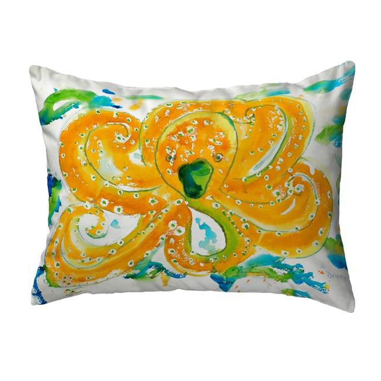 11 x 14 in. Orange Octopus Small No-Cord Pillow