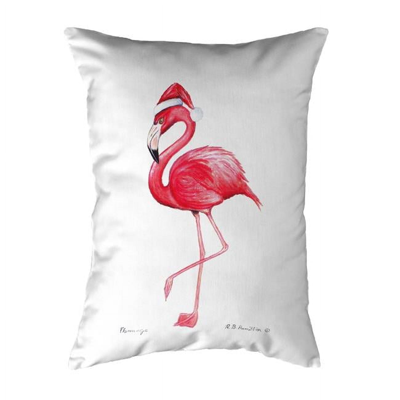 11 x 14 in. Flamingo Santa Non-Corded Pillow