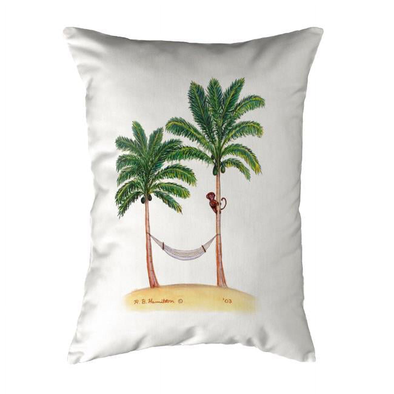 11 x 14 in. Palm Trees & Monkey Small No-Cord Pillow