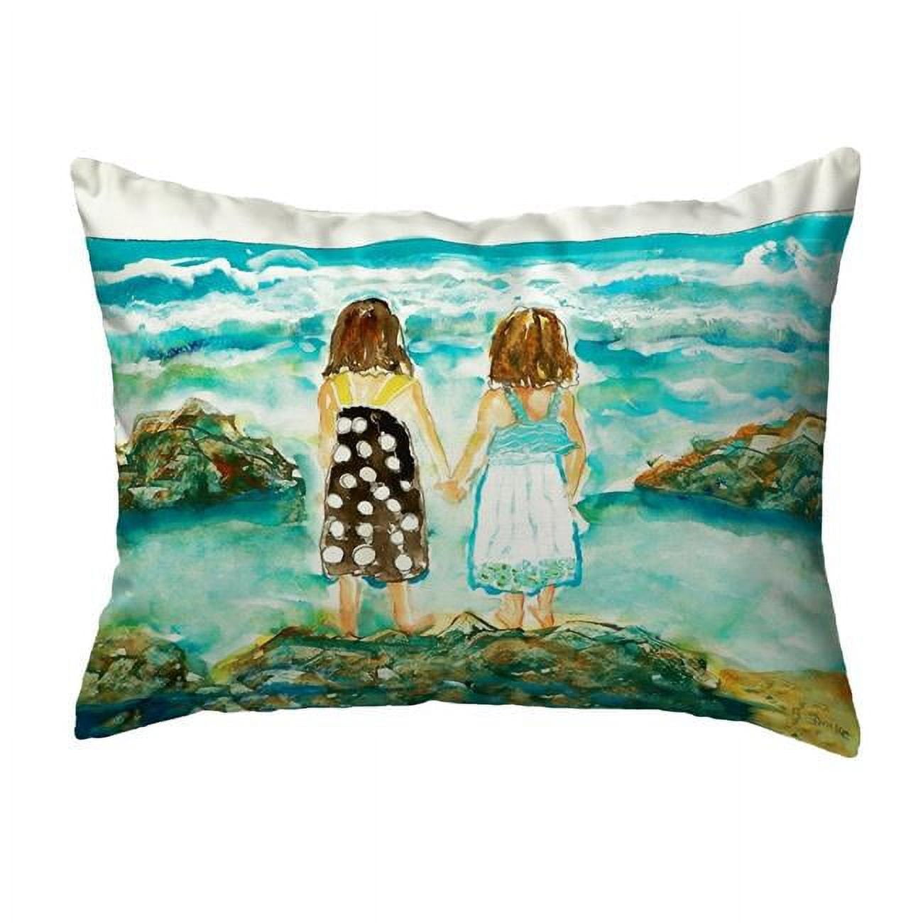11 x 14 in. Twins on Rocks Small No-Cord Pillow